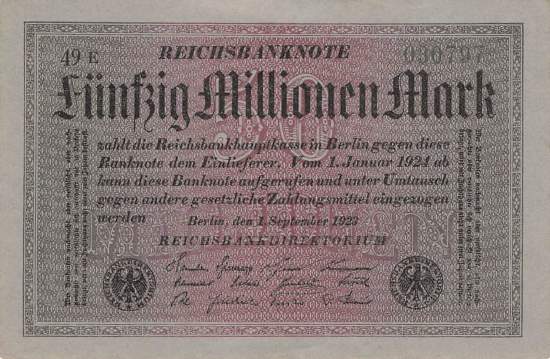 50 Millionen Mark 1923